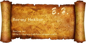 Berey Hektor névjegykártya